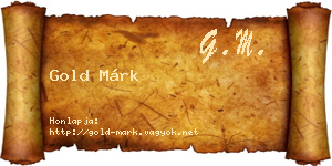 Gold Márk névjegykártya